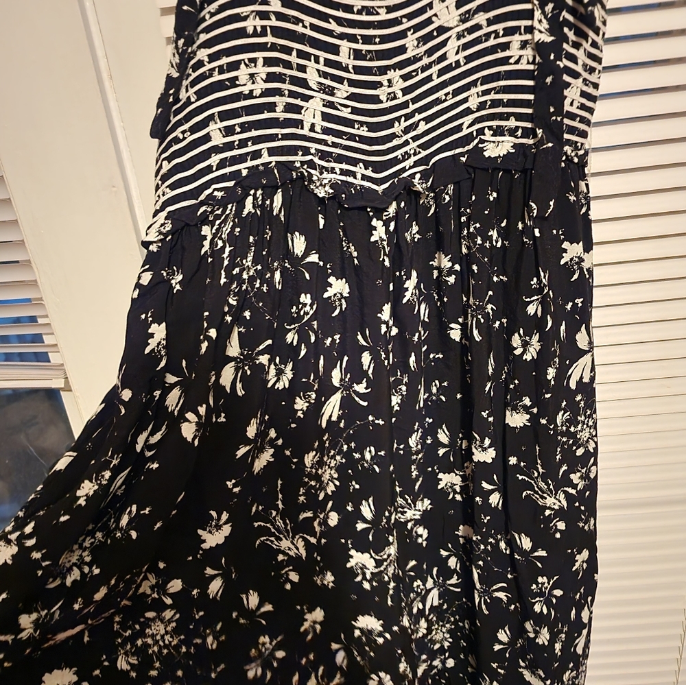 Free People black and white floral jumpsuit